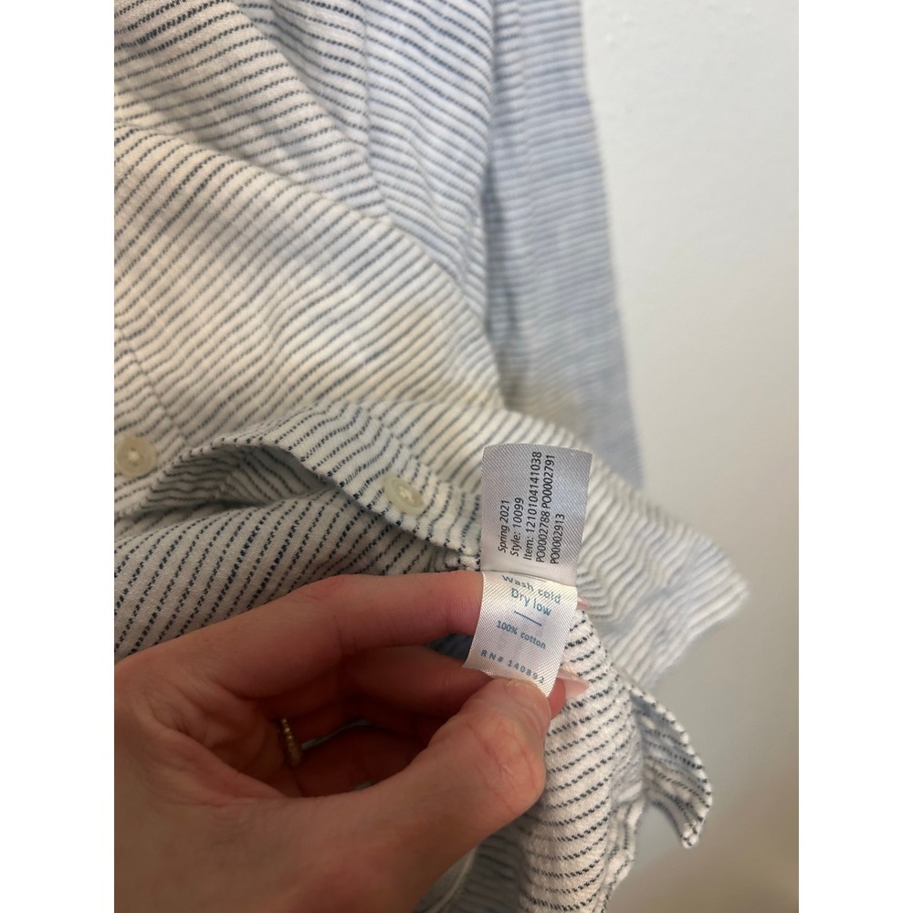 Marine Layer Men's Cotton Button Down Striped Shirt Nautical Blue XL - Picture 7 of 8